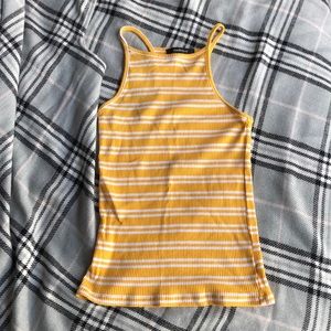 Yellow and white striped shirt